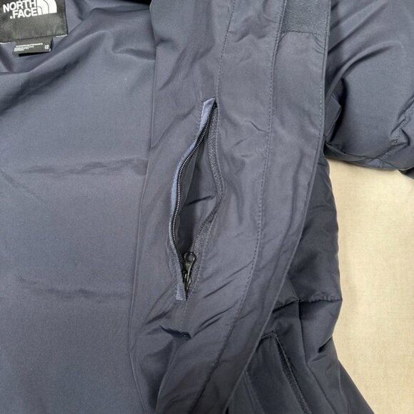 The North Face Womens Gotham Jacket Size XS Down Blue Hooded Faux Fur Warm 550 - Picture 9 of 12
